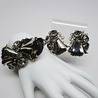 Chrome and Gray Topaz Bell Flower Set