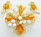 Large Hobe Gold, Orange and White Set for Summer