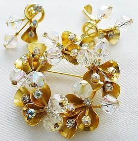 Sparkling Crystal, Rhinestone, and Gold Colored Demi