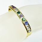 Multicolored Rhinestone Bangle Bracelet