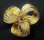 Hobe Gold Toned Unusual Wire Brooch