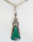 Art Deco Sterling Marcasite Lavalier Pendant