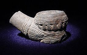 Khmer or Champa pottery pipe
