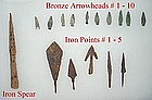 Bronze and Iron Arrowheads from Europe