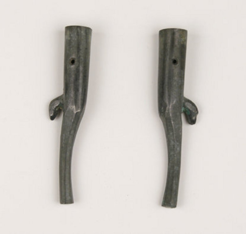 Pair of Zhou Period Bronze Arrow End Parasol Tip