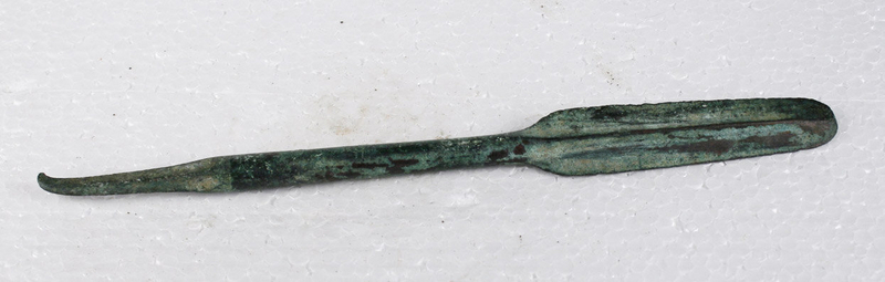 Very Rare Ancient Bronze Leaf Blade Dagger or Spear