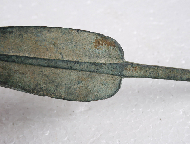 Magnificent Ancient Bronze Leaf Blade Dagger or Spear