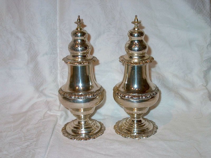 Pair of Sterling Silver Pepper or Spice Casters