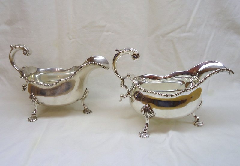 Sterling Pair of  Georgian Style Sauce Boats
