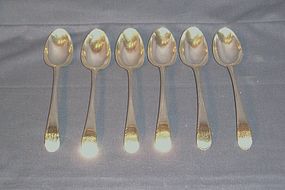 Matched Set of Six Georgian Silver Dessert Spoons; 1772