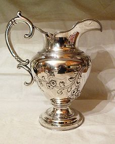 Stately Gale, Wood and Hughes Coin Silver Pitcher