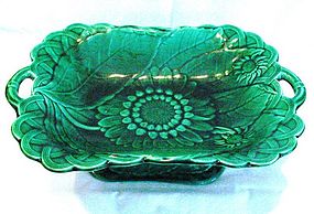 Wedgwood Green Majolica Compote or Tray