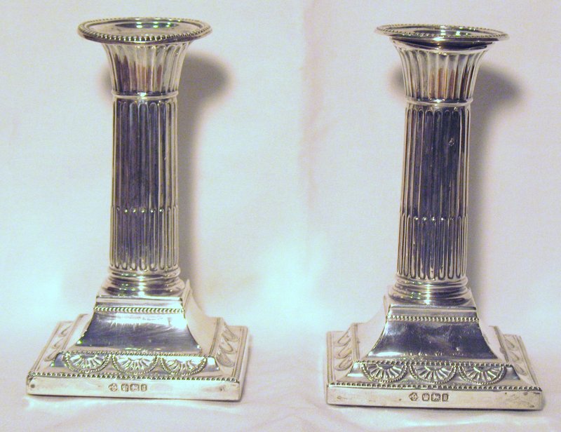 Victorian Silver Candlesticks; 1899