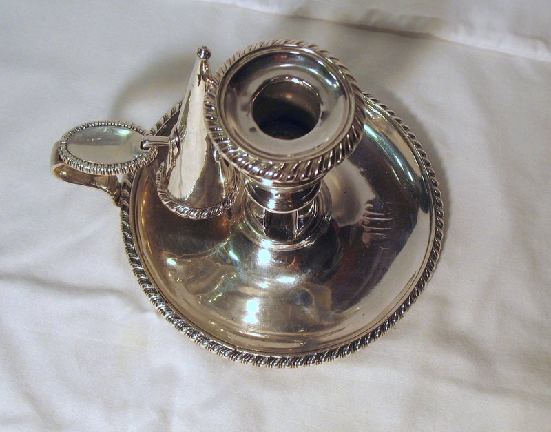 Georgian Sterling Silver Chamberstick with Snuffer