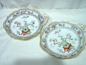 Pair of Georgian Spode Cabinet Plates India Pattern