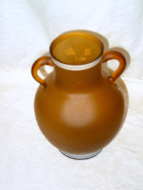 Victorian Amber Satin Glass Vase