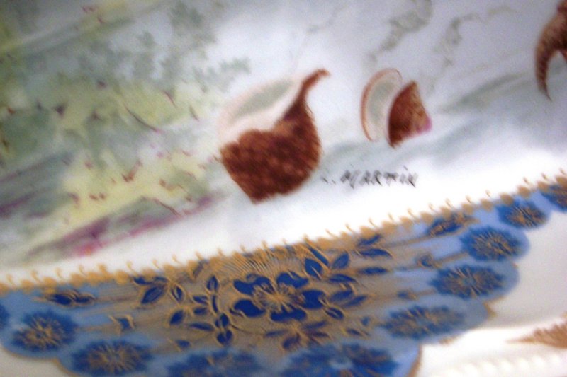 Large Limoges Porcelain Hand Painted Fish Set