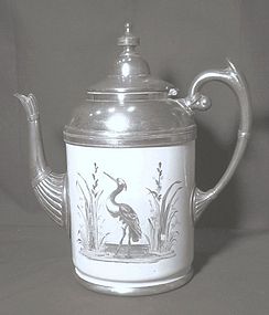 French Enamel and Pewter Tea Pot