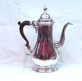 Large Georgian Sterling Silver Coffee Pot 1774