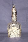 Large Etched Crystal and Silver Decanter Germany