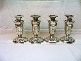 Gorham Sterling Silver Candlesticks Set of Four