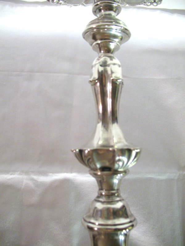 Hawksworth, Eyre; Georgian Style Silver Candlesticks