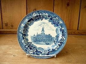Wedgwood Blue and White Historical Plate.