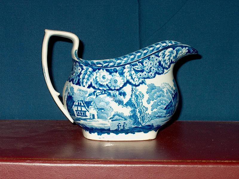 Staffordshire Blue and White Creamer