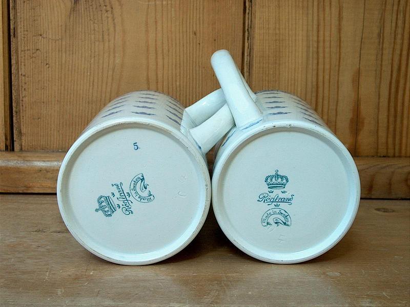 Rorstrand Swedish Mugs; Crown and Lion