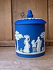Wedgwood Jasperware Deep Blue Biscuit Jar