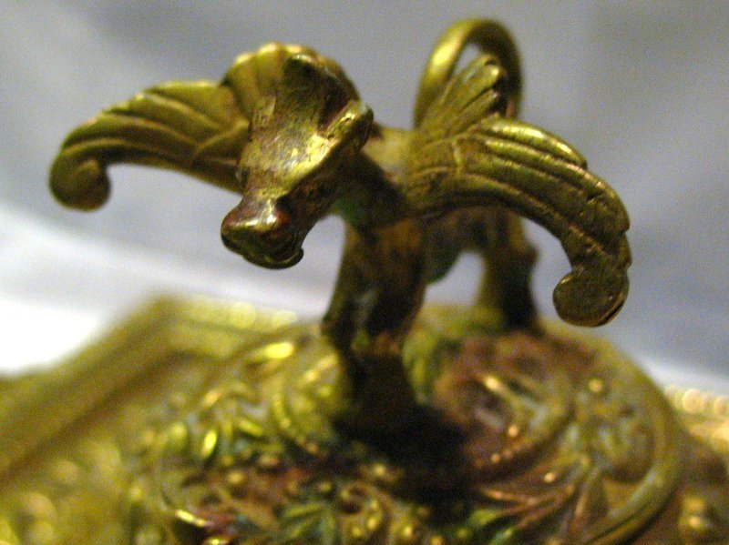 Brass Inkstand with Mythological Figure