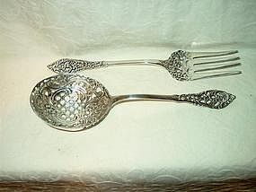 Sterling Silver Serving Set; Fork and Spoon