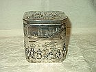 Silver Octagonal Tea Caddy; German, c. 1890