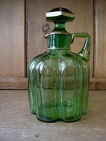 Victorian Green Glass Decanter