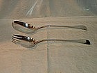 Georgian Silver Serving Set; Meat Fork and Gravy Spoon