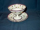 Wedgwood Lustre Sherbert Footed Bowls with Plate; 10