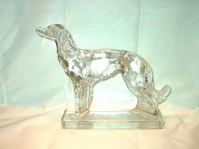 Pair of Glass Borzoi Dogs