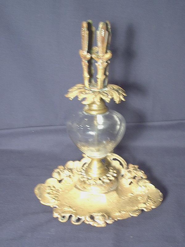 Gilt Bronze and Glass Candlesticks