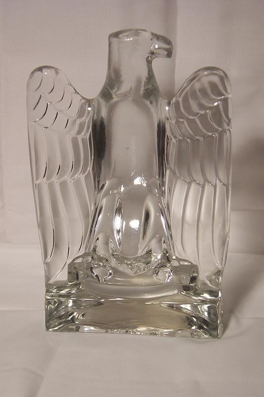 Pair of Large Fostoria Glass Eagle Bookends