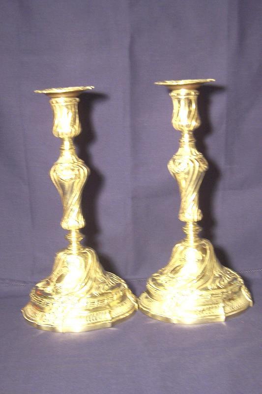 Louis XVI Gilt (Dore') Bronze Candlesticks