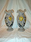 Pair of Bristol Vases; Ruffled Rim