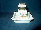 Small Porcelain Inkwell with Birds