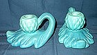 Pair of Van Briggle Art Pottery Candle Holders