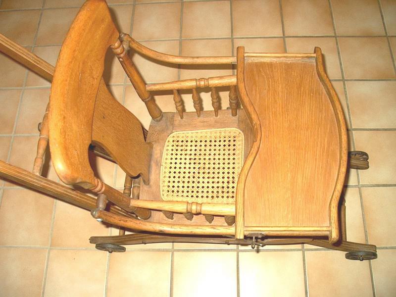 American Oak Convertible High Chair Stroller