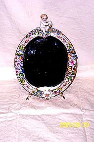 Meissen Style Porcelain Table Mirror