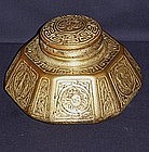 Large Tiffany Zodiac Bronze Inkwell