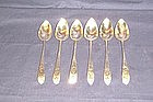 Irish Silver Teaspoons-Assembled Set of 6; 1794-1804