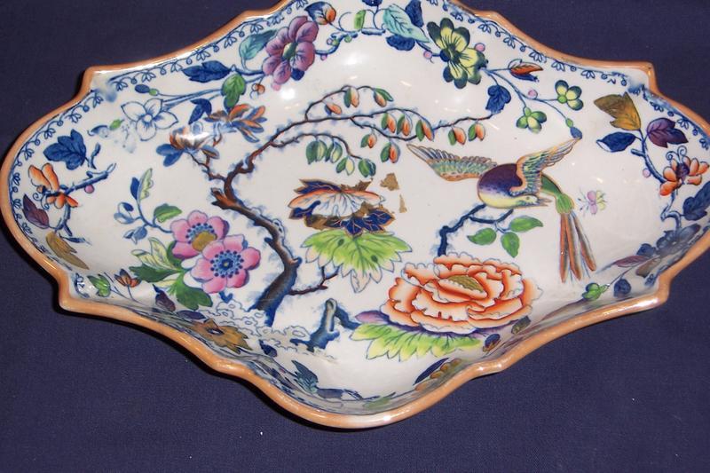 Pair of Davenport Shaped Ironstone Dessert Dishes