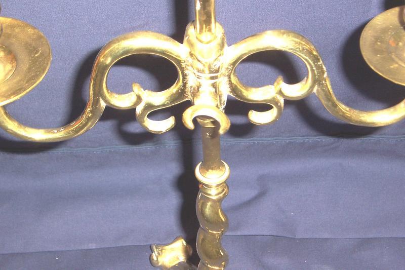 Pair of English Brass Candelabra