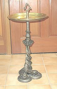 American Brass Table Entwined Dolphins Base